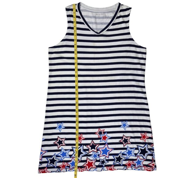Kim Rogers - Women's Size XL - Tank Top - Blue & White Striped With Stars - Picture 10 of 10